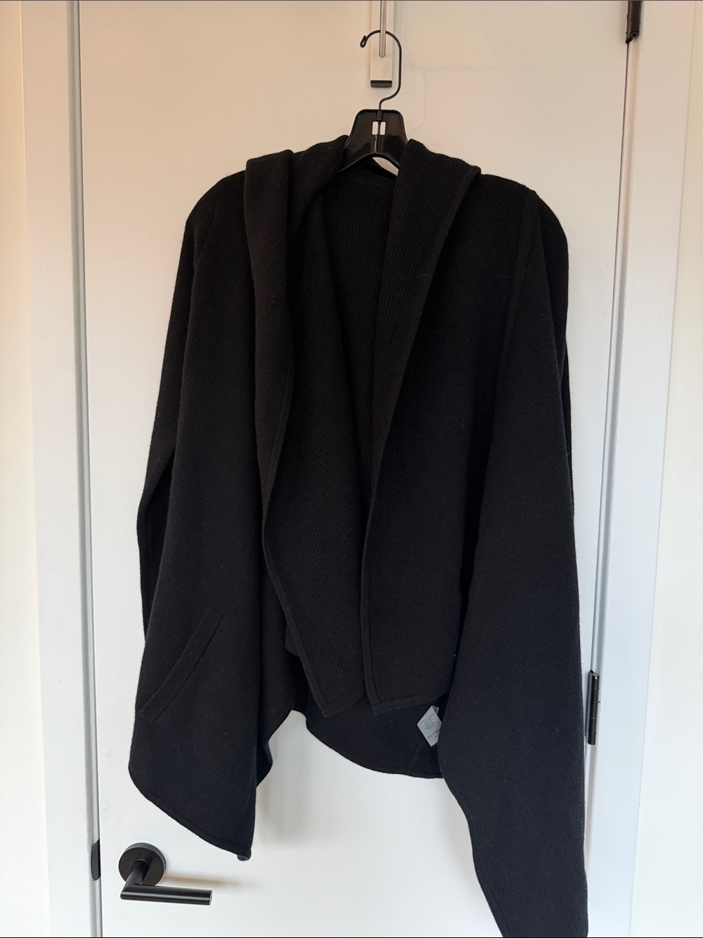 Margaret O'Leary Black Hooded Open-Front Teddy Jacket